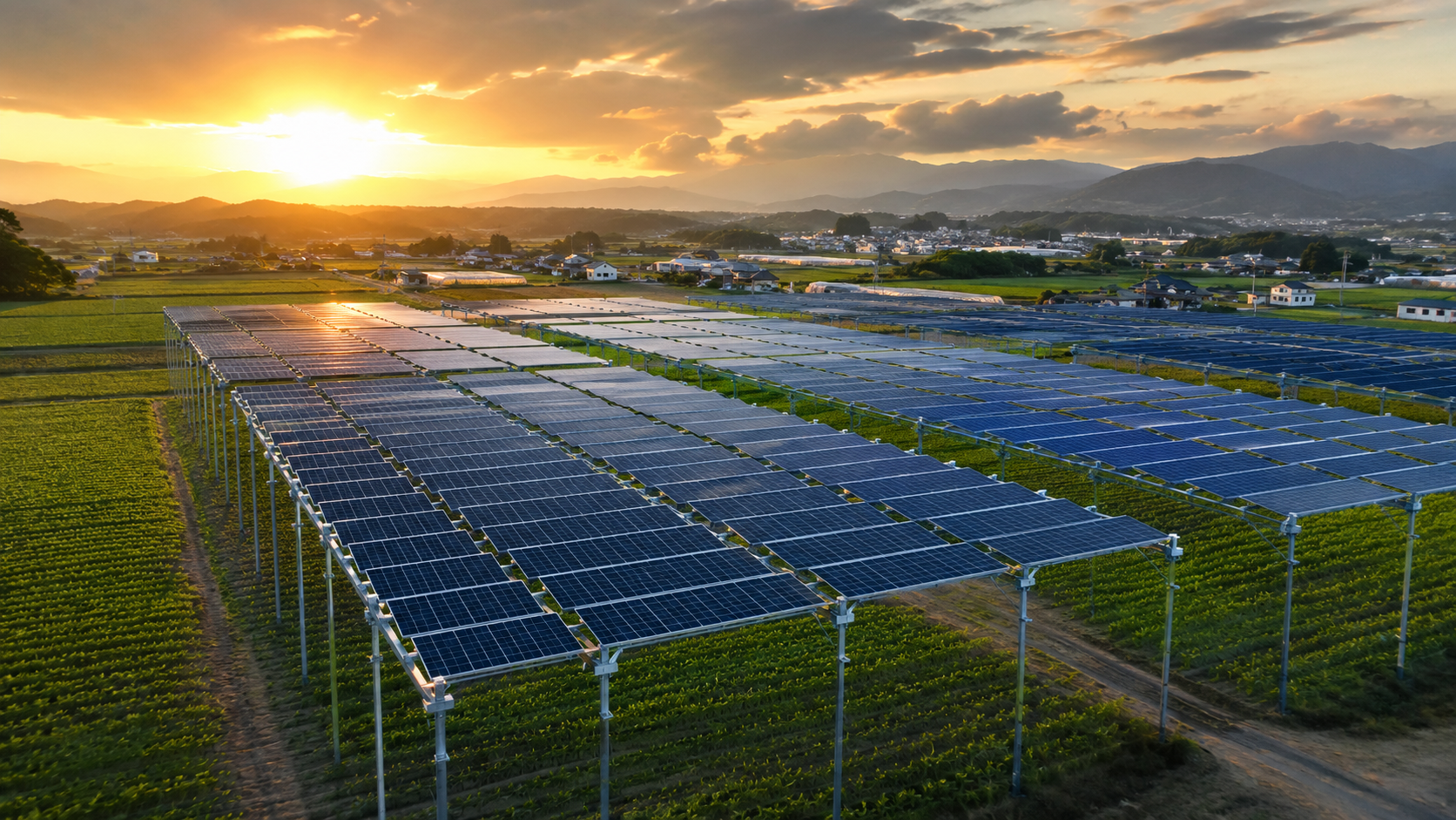 営農型太陽光発電所の全景